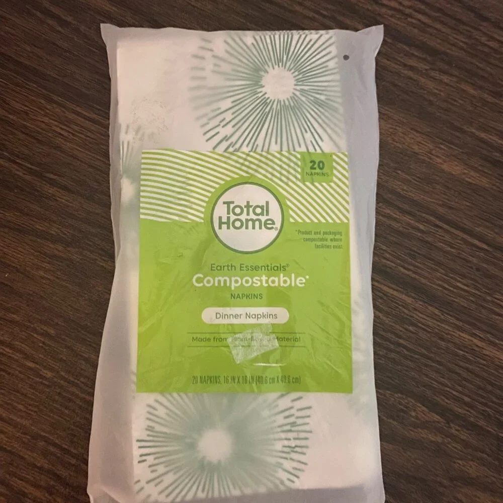 Total Home Earth Essentials Compostable Dinner Napkins - 20 Pack‎ 16